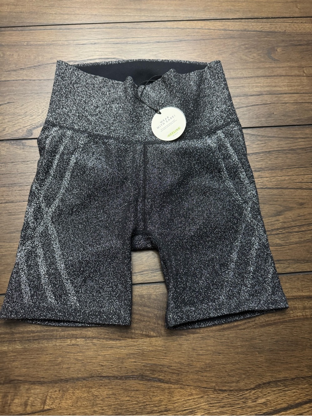 aerie Shimmer High-Waist Black Bike Shorts